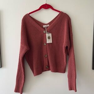 moon & madison Pink Button-Up Cardigan